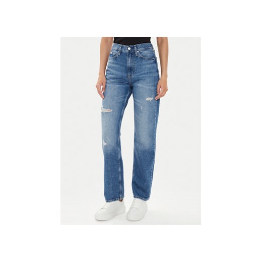 Calvin Klein Jeans Jeansy J20J223888 Niebieski Straight Fit ze sklepu MODIVO w kategorii Jeansy damskie - zdjęcie 177363750