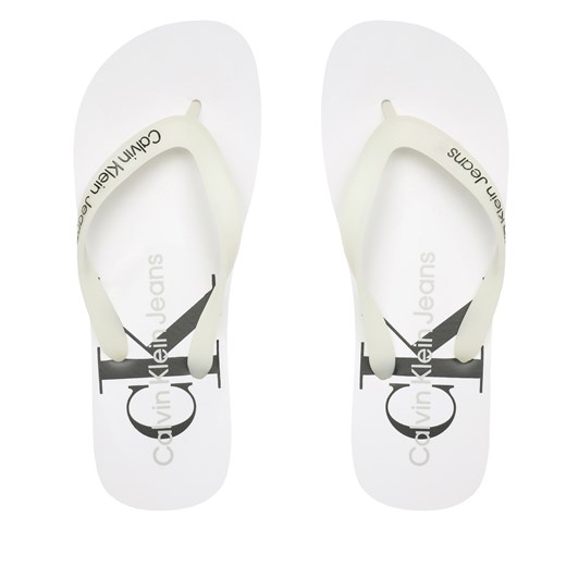 Japonki Calvin Klein Jeans Beach Sandal Monogram Tpu YM0YM00838 Biały 42 eobuwie.pl