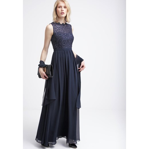 Unique Suknia balowa dark azure zalando czarny bez wzorów/nadruków