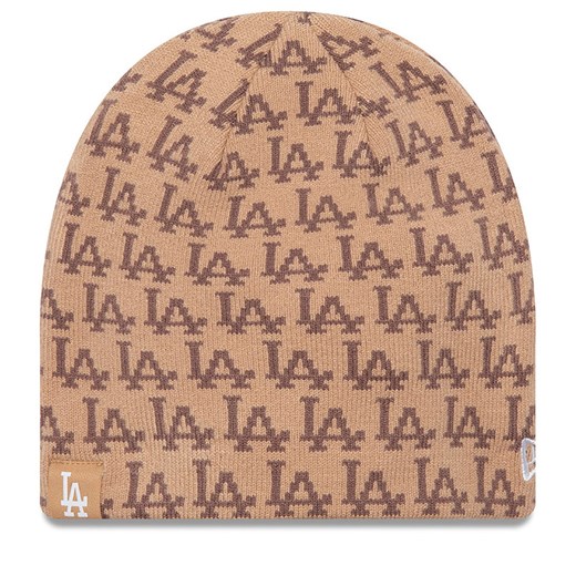 Czapka New Era Jacquard Skull Bean 60565440 Beżowy ze sklepu eobuwie.pl w kategorii Czapki zimowe damskie - zdjęcie 177389323