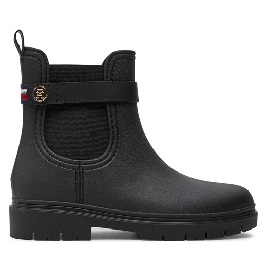 Kalosze Tommy Hilfiger Th Stud Rubberised Rainboot FW0FW08168 Czarny Tommy Hilfiger 38 eobuwie.pl