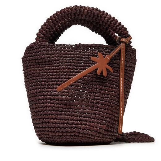 Torebka Manebi Handcrafted Raffia Summer Bag Mini V 7.4 AM Brązowy ze sklepu eobuwie.pl w kategorii Torebki damskie - zdjęcie 177394534