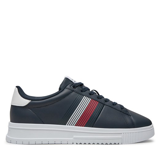Sneakersy Tommy Hilfiger Supercup Lth Seasonal FM0FM05129 Granatowy ze sklepu eobuwie.pl w kategorii Buty sportowe męskie - zdjęcie 177396530
