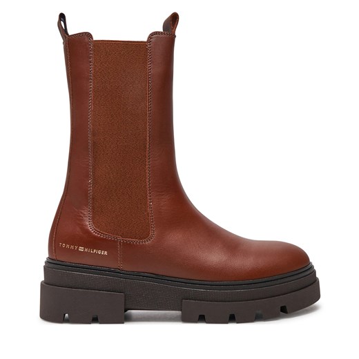 Sztyblety Tommy Hilfiger Monochromatic Chelsea Boot FW0FW06730 Brązowy Tommy Hilfiger 36 eobuwie.pl