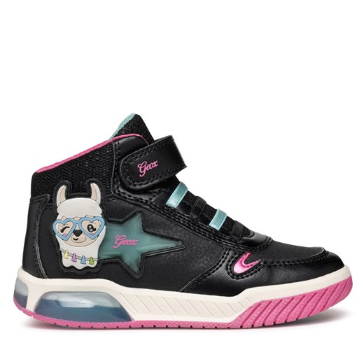 Sneakersy Geox J Inek Girl J36ASC 0CENF C9B4A D Czarny Geox 32 eobuwie.pl