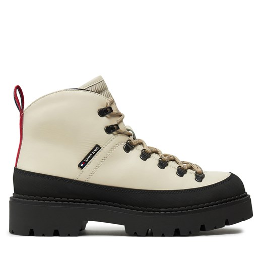 Trapery Tommy Jeans Tjm Hiking Boot Wl EM0EM01491 Écru ze sklepu eobuwie.pl w kategorii Buty zimowe męskie - zdjęcie 177400033