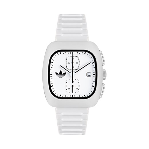 Zegarek adidas Retro Wave Two Chrono AOSY24532 Biały ze sklepu eobuwie.pl w kategorii Zegarki - zdjęcie 177402540