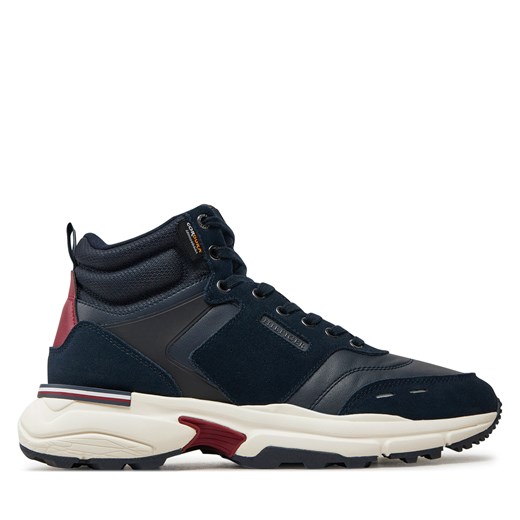 Sneakersy Tommy Hilfiger M Runner Cordura Hi Lth Mix FM0FM05222 Granatowy Tommy Hilfiger 43 eobuwie.pl