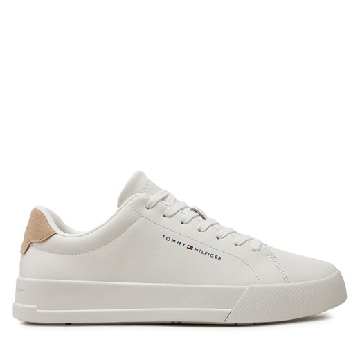 Sneakersy Tommy Hilfiger Th Court Leather Grain Ess FM0FM05297 Écru Tommy Hilfiger 43 eobuwie.pl