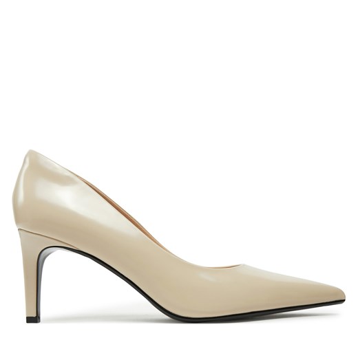 Szpilki Calvin Klein Heel Pump 70 - Brush L HW0HW02446 Beżowy ze sklepu eobuwie.pl w kategorii Czółenka - zdjęcie 177412783