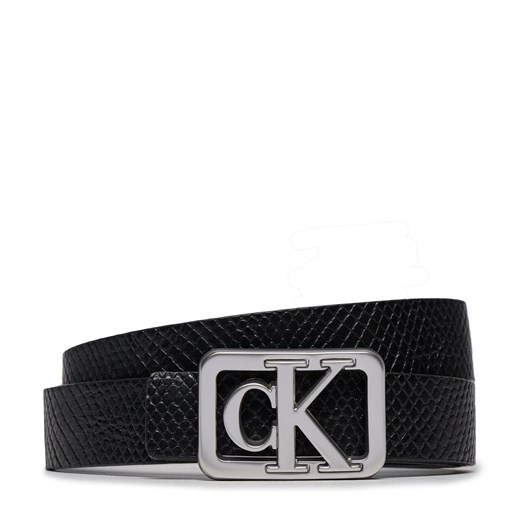 Pasek Damski Calvin Klein Jeans Mono Plaque Rev Lthr Belt 25Mm K60K611487 Czarny ze sklepu eobuwie.pl w kategorii Paski damskie - zdjęcie 177413162