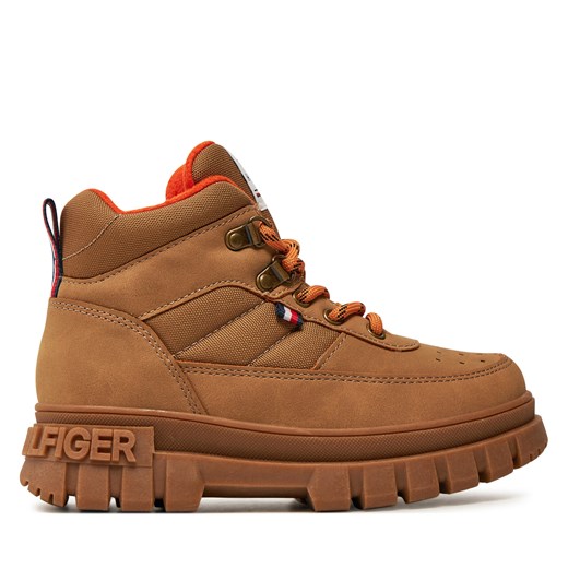 Trzewiki Tommy Hilfiger Lace-Up Bootie T3X5-33707-1492 M Brązowy Tommy Hilfiger 32 eobuwie.pl