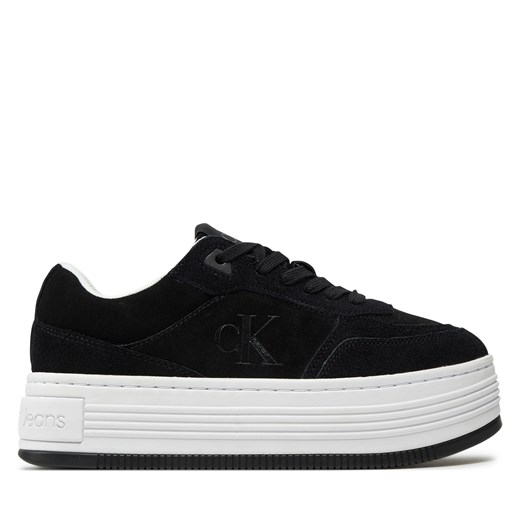 Sneakersy Calvin Klein Jeans Bold Platf Laceup Low Mg Suede YW0YW01575 Czarny ze sklepu eobuwie.pl w kategorii Buty sportowe damskie - zdjęcie 177414513