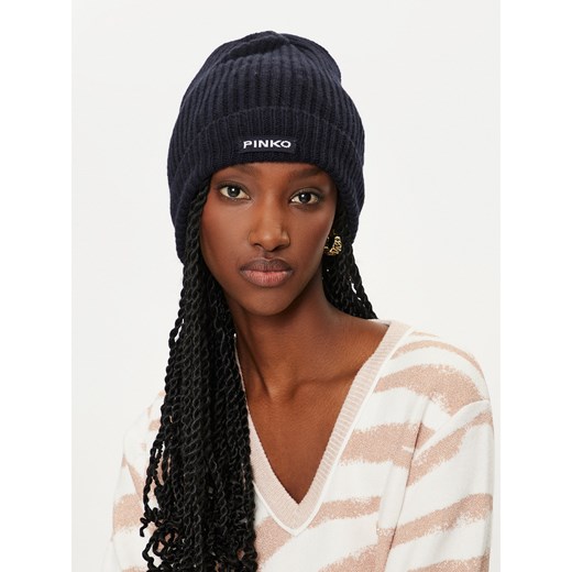 Czapka Pinko Lambkin Cuffia AI 24-25 BLK01 104489 A1CH Granatowy Pinko one size eobuwie.pl