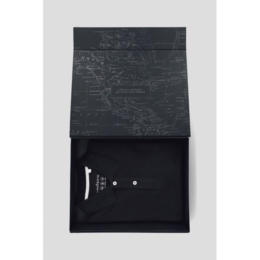 Zestaw Prezentowy Czarna Koszulka Polo Jakob ze sklepu Lancerto S.A. w kategorii T-shirty męskie - zdjęcie 177445670