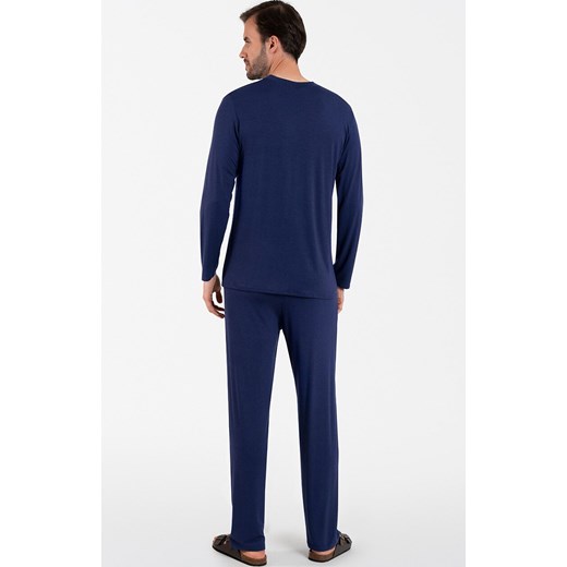 Piżama męska na długi rękaw i długie spodnie granatowa Akord, Kolor granatowy, Rozmiar S, Italian Fashion ze sklepu Intymna w kategorii Piżamy męskie - zdjęcie 177448100
