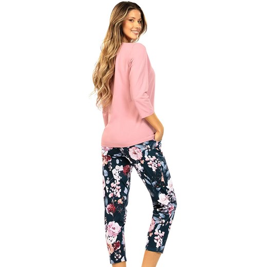 Dwuczęściowa piżama damska 022, Kolor granatowo-różowy, Rozmiar S, Wies-MANN ze sklepu Intymna w kategorii Piżamy damskie - zdjęcie 177448434