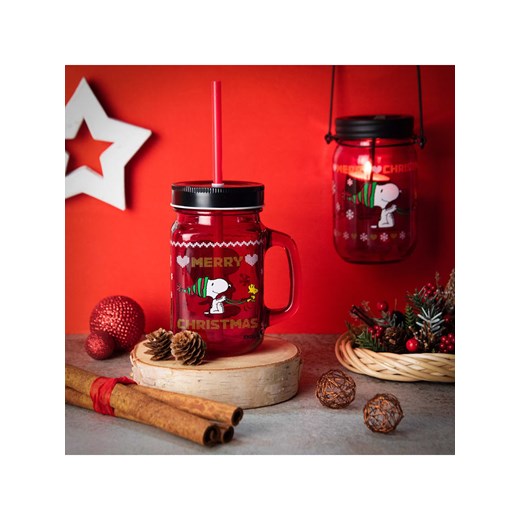 Trendy Kitchen by EXCÉLSA Szklanka &quot;Peanuts&quot; w kolorze czerwonym - 500 Trendy Kitchen By Excélsa onesize promocyjna cena Limango Polska