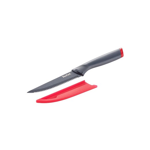Tefal Nóż &quot;Fresh Kitchen&quot; w kolorze szaro-czerwonym do steków - dł. 11 cm ze sklepu Limango Polska w kategorii Noże kuchenne - zdjęcie 177451001