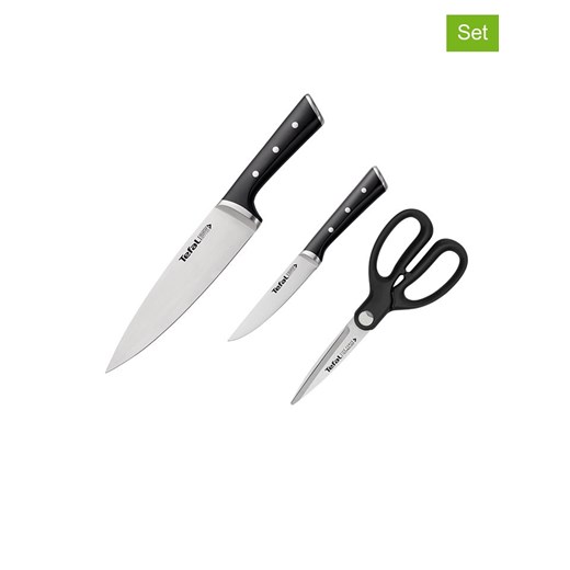 Tefal 3-częściowy zestaw &quot;Ice Force&quot; w kolorze srebrno-czarnym ze sklepu Limango Polska w kategorii Noże kuchenne - zdjęcie 177452233
