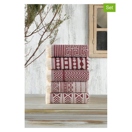 Colorful Cotton Ściereczki (5 szt.) w kolorze biało-czerwonym do naczyń ze sklepu Limango Polska w kategorii Ścierki kuchenne - zdjęcie 177452921