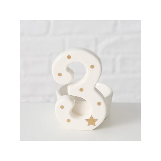 Boltze Świeczniki (4 szt.) "Numero" w kolorze białym - wys. 8,5 x Ø 7 Boltze onesize okazja Limango Polska