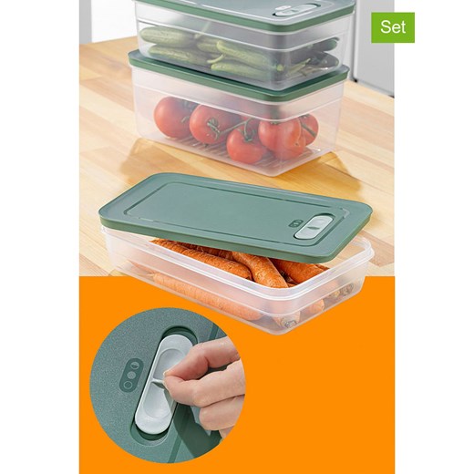 Violeta Home Pojemniki (3 szt.) w kolorze zielonym ze sklepu Limango Polska w kategorii Pojemniki kuchenne - zdjęcie 177463754