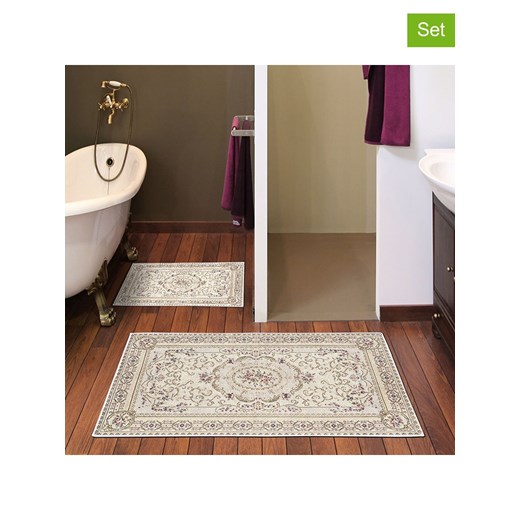 Colourful Cotton Dywaniki łazienkowe (2 szt.) w kolorze kremowym ze sklepu Limango Polska w kategorii Akcesoria łazienkowe - zdjęcie 177464633