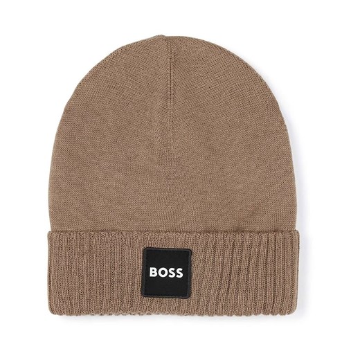 Hugo Boss Kids Czapka beanie w kolorze jasnobrązowym ze sklepu Limango Polska w kategorii Czapki dziecięce - zdjęcie 177465284