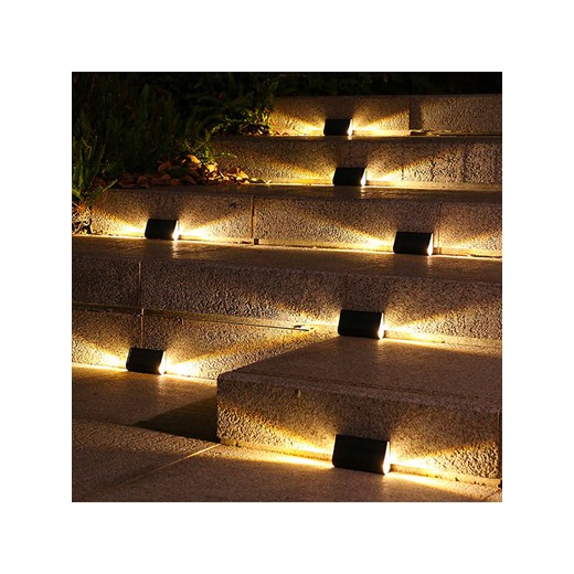 lumisky Lampy solarne LED (4 szt.) w kolorze czarnym - 10,9 x 6,3 cm ze sklepu Limango Polska w kategorii Oświetlenie ogrodowe - zdjęcie 177470102
