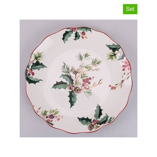 Villa d´Este Talerzyki deserowe (6 szt.) w kolorze białym ze wzorem - Ø 20 cm ze sklepu Limango Polska w kategorii Naczynia - zdjęcie 177471431