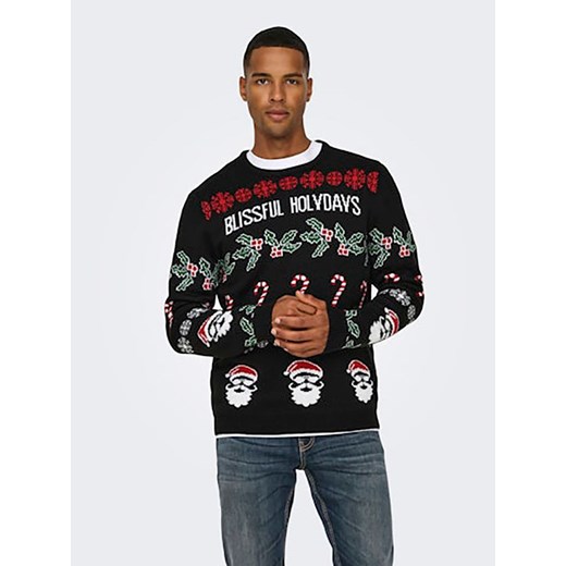 ONLY &amp; SONS Sweter w kolorze czarnym ze sklepu Limango Polska w kategorii Swetry męskie - zdjęcie 177471564