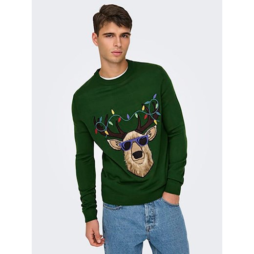 ONLY &amp; SONS Sweter w kolorze zielonym ze sklepu Limango Polska w kategorii Swetry męskie - zdjęcie 177471582