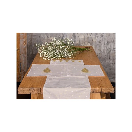 Butter Kings Bieżnik &quot;Gold tree&quot; w kolorze złoto-beżowym - 140 x 40 cm Butter Kings onesize promocyjna cena Limango Polska