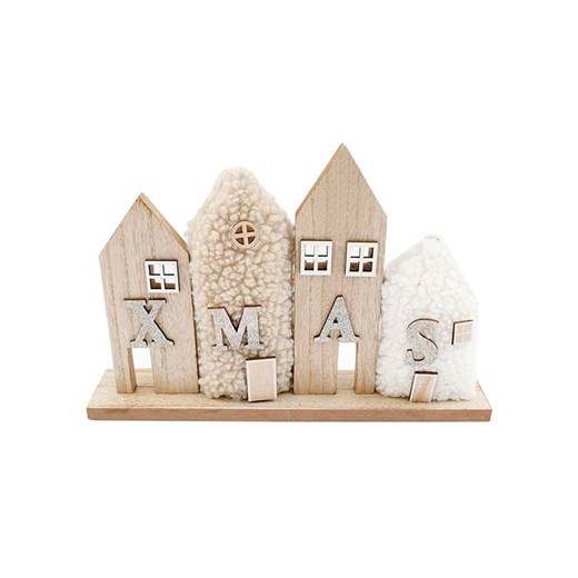 SiL Interiors Dekoracja &quot;Xmas&quot; w kolorze brązowo-beżowo-białym - 33 x 22 x 6 cm ze sklepu Limango Polska w kategorii Dekoracje - zdjęcie 177472784