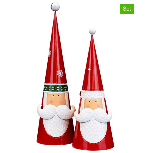 Profiline Figurki dekoracyjne (2 szt.) &quot;Santa&quot; w kolorze biało-czerwonym ze sklepu Limango Polska w kategorii Dekoracje - zdjęcie 177473470