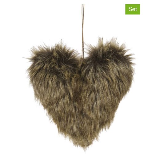 CHAKS Zawieszki dekoracyjne (6 szt.) &quot;Heart&quot; w kolorze brązowym - 15 x 15 cm ze sklepu Limango Polska w kategorii Dekoracje - zdjęcie 177473932