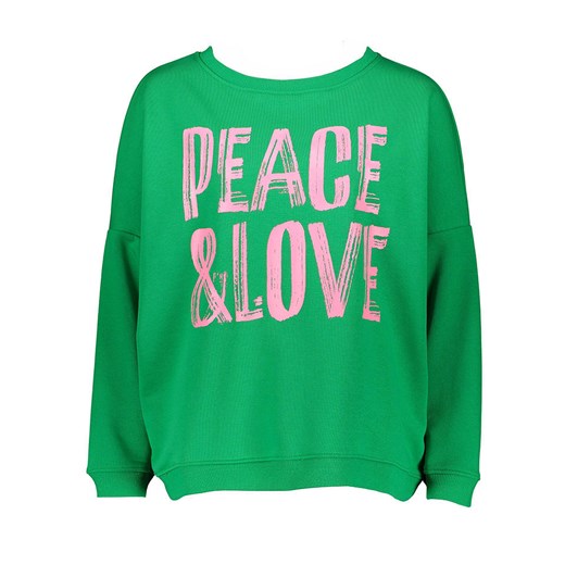 miss goodlife Bluza &quot;Peace &amp; Love&quot; w kolorze jasnoróżowo-zielonym ze sklepu Limango Polska w kategorii Bluzy damskie - zdjęcie 177476312