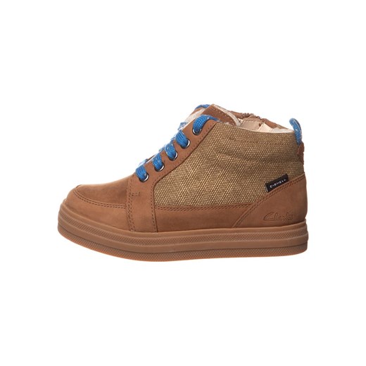 Clarks Skórzane botki w kolorze jasnobrązowym ze sklepu Limango Polska w kategorii Buty zimowe dziecięce - zdjęcie 177476810