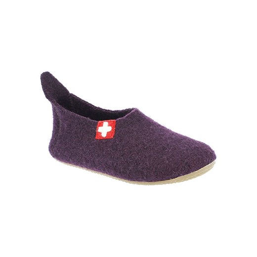 Living Kitzbühel Wełniane kapcie &quot;Gipfelkreuz&quot; w kolorze fioletowym ze sklepu Limango Polska w kategorii Kapcie damskie - zdjęcie 177479101