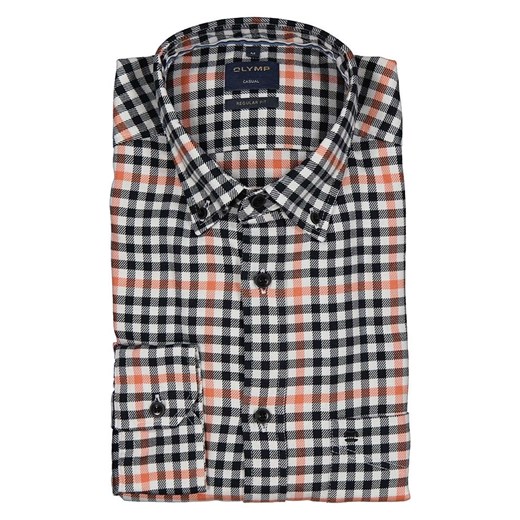 OLYMP Koszula &quot;Casual&quot; - Regular fit - w kolorze czarno-pomarańczowym ze sklepu Limango Polska w kategorii Koszule męskie - zdjęcie 177479532