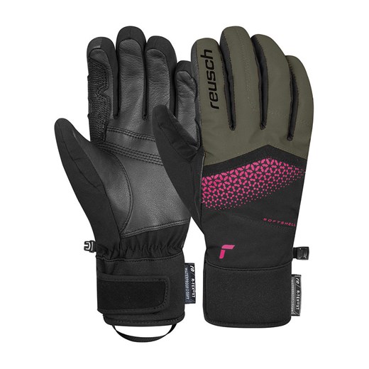 Reusch Rękawiczki funkcyjne &quot;Micky R-TEX® XT&quot; w kolorze czarnym ze wzorem ze sklepu Limango Polska w kategorii Rękawiczki damskie - zdjęcie 177484153