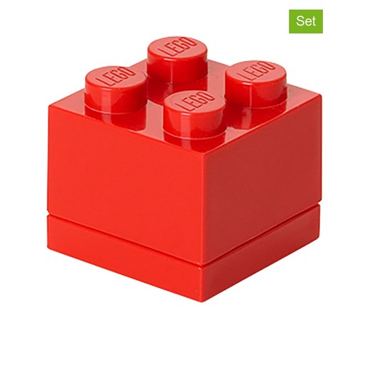 LEGO Pojemniki (3 szt.) &quot;Mini 4&quot; w kolorze czerwonym - 4,6 x 4,3 x 4,6 cm ze sklepu Limango Polska w kategorii Pojemniki kuchenne - zdjęcie 177485190