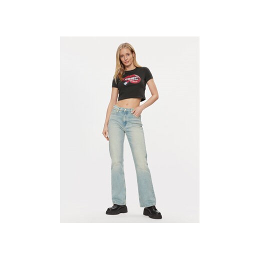 Tommy Jeans T-Shirt Lips DW0DW17373 Czarny Slim Fit Tommy Jeans L MODIVO