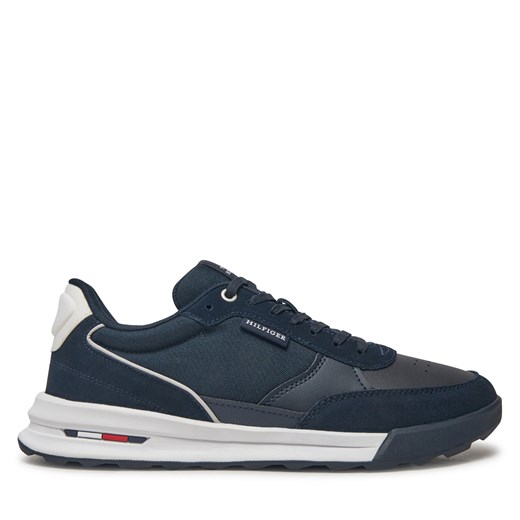 Sneakersy Tommy Hilfiger Retro Runner Mix Rwb FM0FM05371 Granatowy ze sklepu eobuwie.pl w kategorii Buty sportowe męskie - zdjęcie 177506683