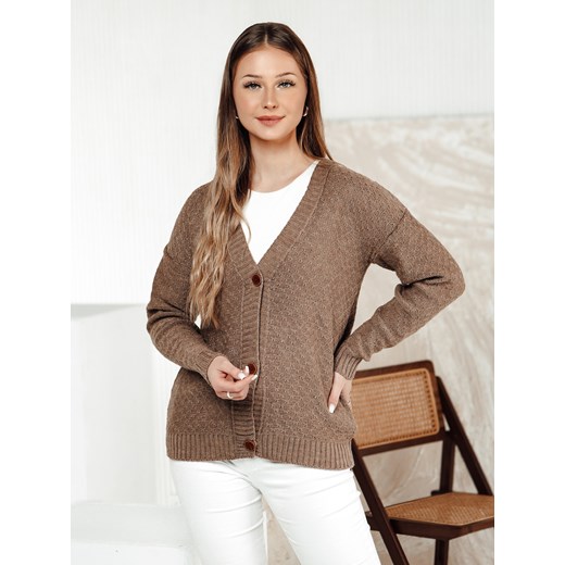 Sweter damski CHICLINE beżowy Dstreet MY2419 ze sklepu DSTREET.PL w kategorii Swetry damskie - zdjęcie 177507851