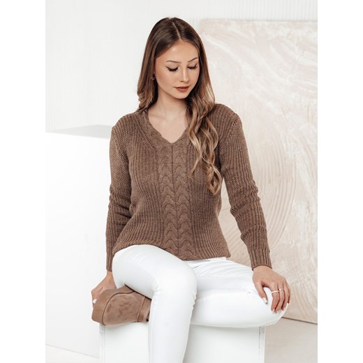 Sweter damski CASVINA beżowy Dstreet MY2379 ze sklepu DSTREET.PL w kategorii Swetry damskie - zdjęcie 177507881