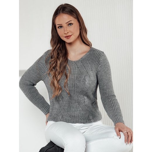 Sweter damski CHICRAY jasnoszary Dstreet MY2395 ze sklepu DSTREET.PL w kategorii Swetry damskie - zdjęcie 177507900