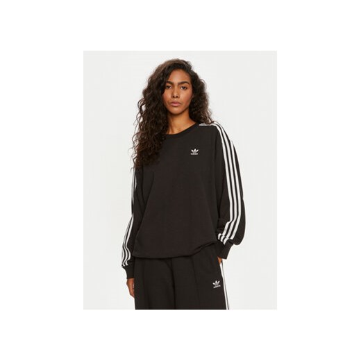 adidas Bluza 3-Stripes IU2423 Czarny Oversize ze sklepu MODIVO w kategorii Bluzy damskie - zdjęcie 177512894