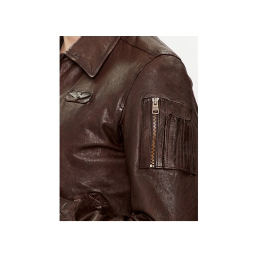 Aeronautica Militare Kurtka skórzana 241PN5039PL147 Brązowy Regular Fit Aeronautica Militare 52 MODIVO